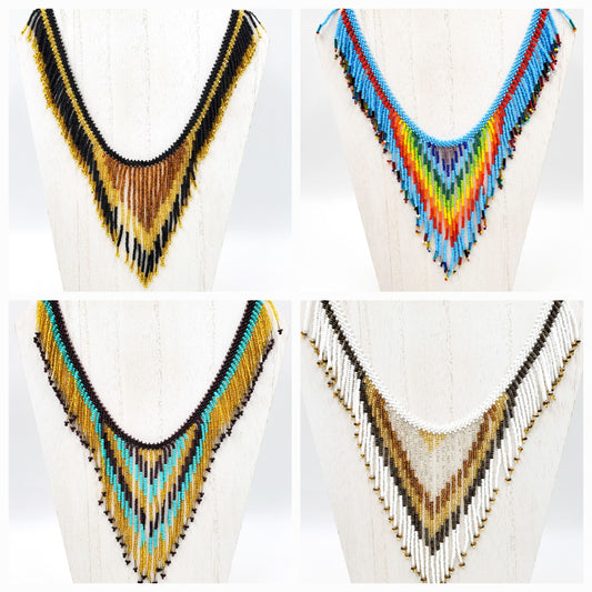 TRIBAL ROOTS Beaded Fringe Necklace - Assorted