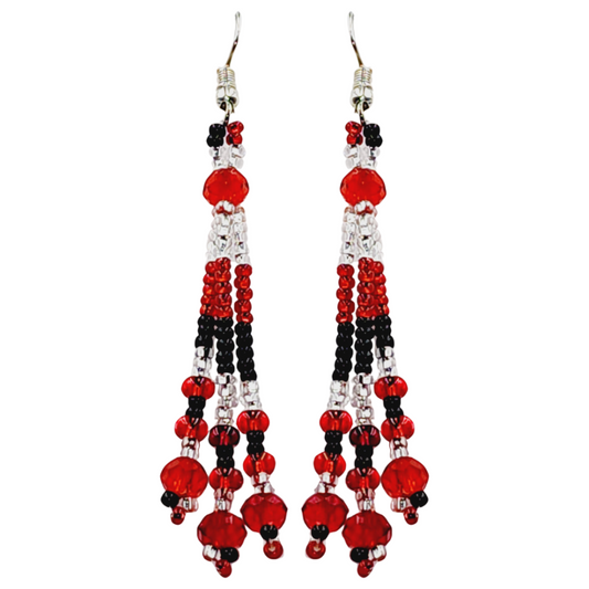 TRIBAL ROOTS Beaded 3 Strand Fringe Earring - Assorted