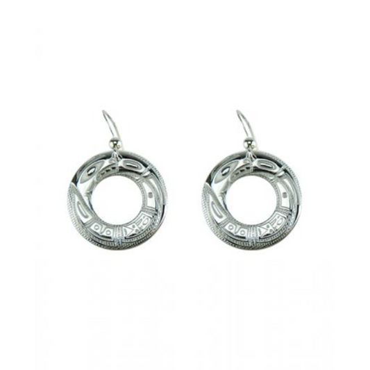 PANABO Silver/Pewter Earrings - Chilkat Circle