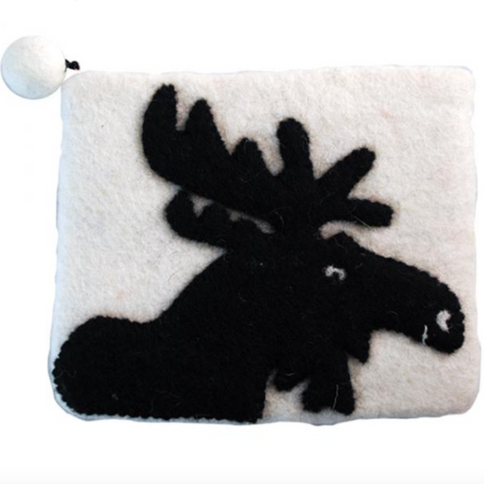 PANABO Felted Zip Pouch - Moose White