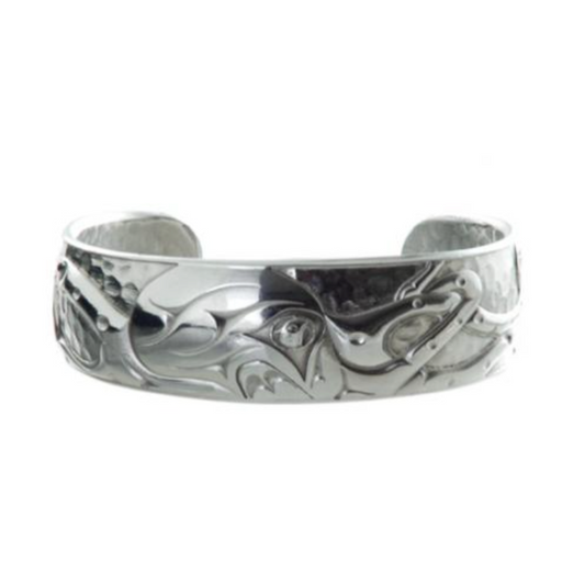PANABO Silver/Pewter 8" Cuff - Octopus Eagle