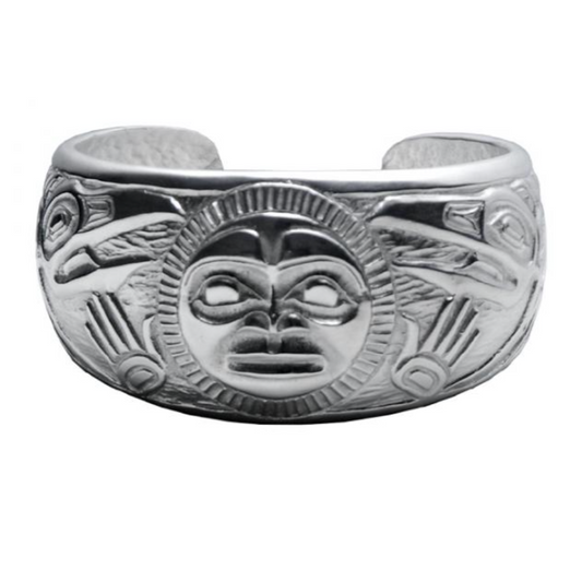 PANABO Silver/Pewter 7.5" Cuff - Raven