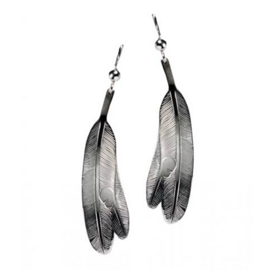 PANABO Silver/Pewter Earrings - Eagle Feather