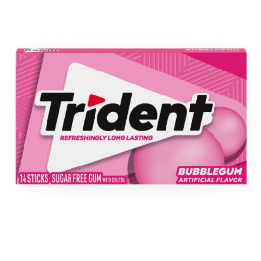 TRIDENT Sugar Free Bubblegum - 14-Pieces