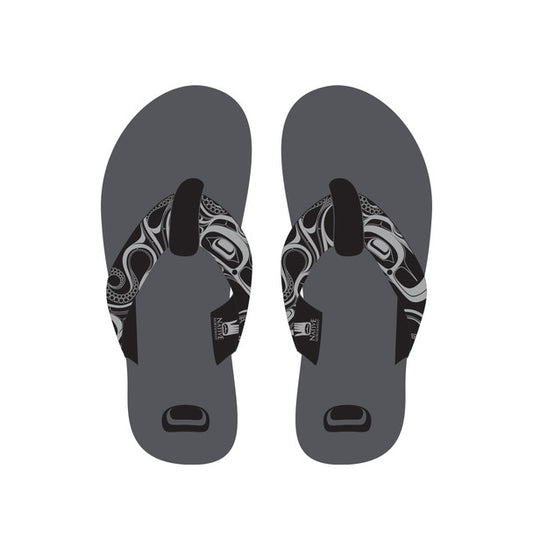 NATIVE NORTHWEST Suede Flip Flops - Octopus