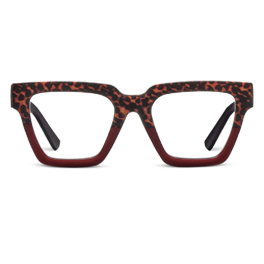 PEEPERS Reading Glasses - Take A Bow - Leopard Tortoise/Red